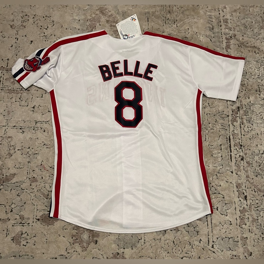 Majestic Authentic Cleveland Indians Albert Belle Throwback Jersey Men’s Sz: XXL - Picture 7 of 8